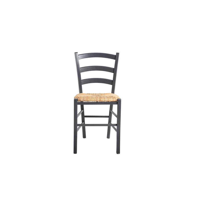 Malcolm 48cm H Solid Wood Ladder Back Side Chair, Anthracite