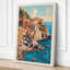 Clifftop Mediterranean Village Coastal - Wrapped Canvas-317924380-317924381