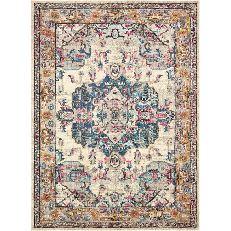 Eddins Washable Oriental Indoor Rug, Rectangle 10'6" x 16'5"