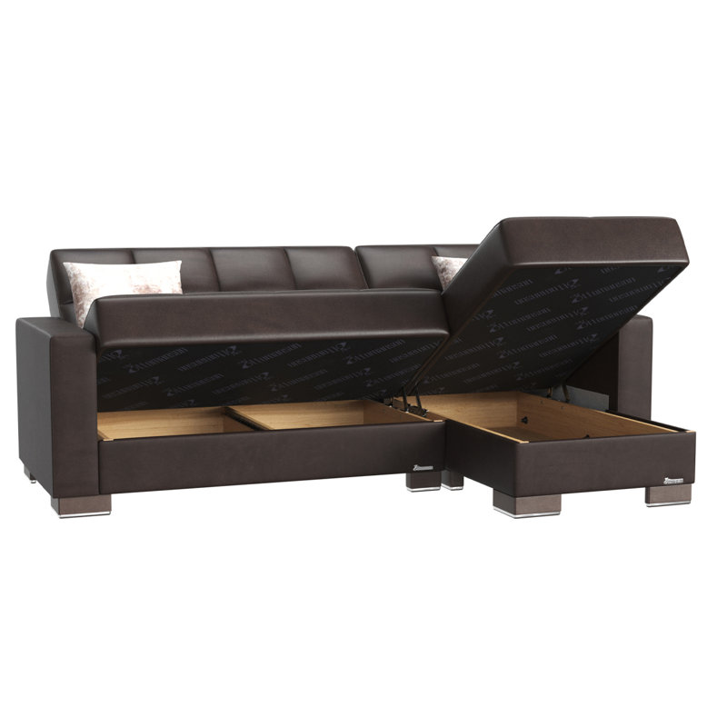Chaise longue convertible avec rangement Primenest Nimbusflow, Brun