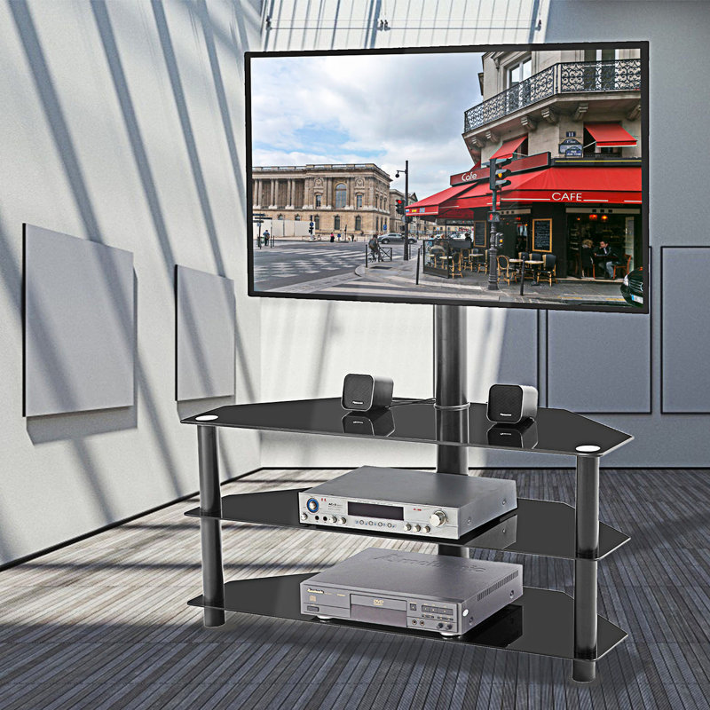 3-Tier Multi-Function Swivel Tv Stand, Media Cabinet