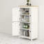 Armoire de salle de bain, armoire de sol avec tablettes réglables, armoire de rangement autoportante avec portes, blanc