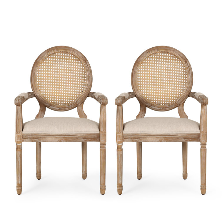 Esaie King Louis Back Arm Chairs Set of 2 
