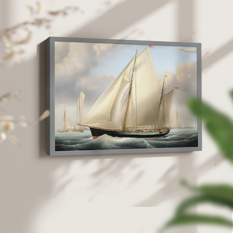 Nautical Series-XCIV - Reproduction encadrée - Restickable, H 11 po x l 14 po, Gris