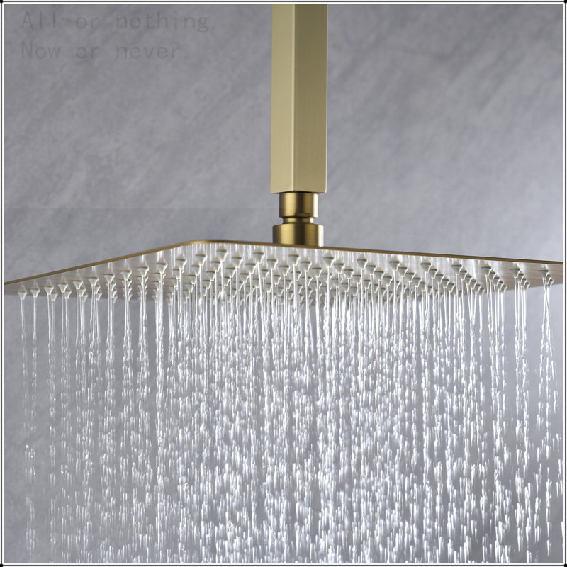 Rain Shower Head High Pressure Rainfall Showerhead Water Saving, White
