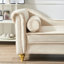 Chaise longue en velours beige avec beaucoup de rangement - pratique et élégante dans une teinte élégante pour décorer votre espace-180398273