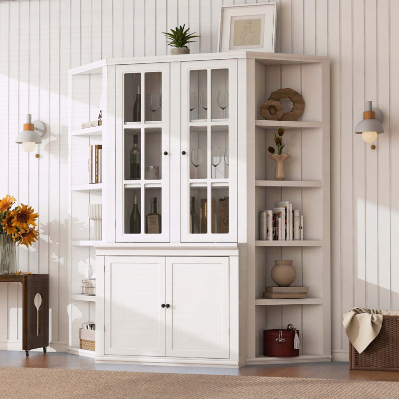 Armoire haute avec deux tablettes triangulaires