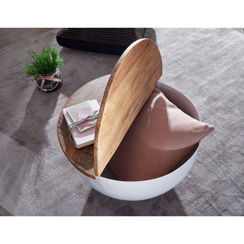 Providence Solid Coffee Table with Storage, White