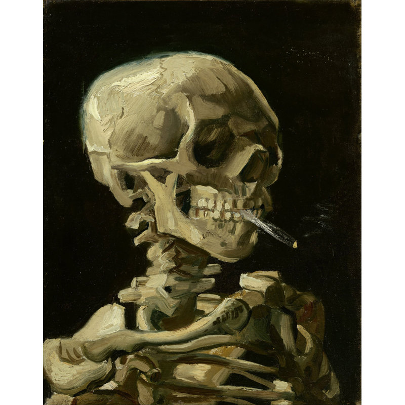 Skull With Burning Cigarette
