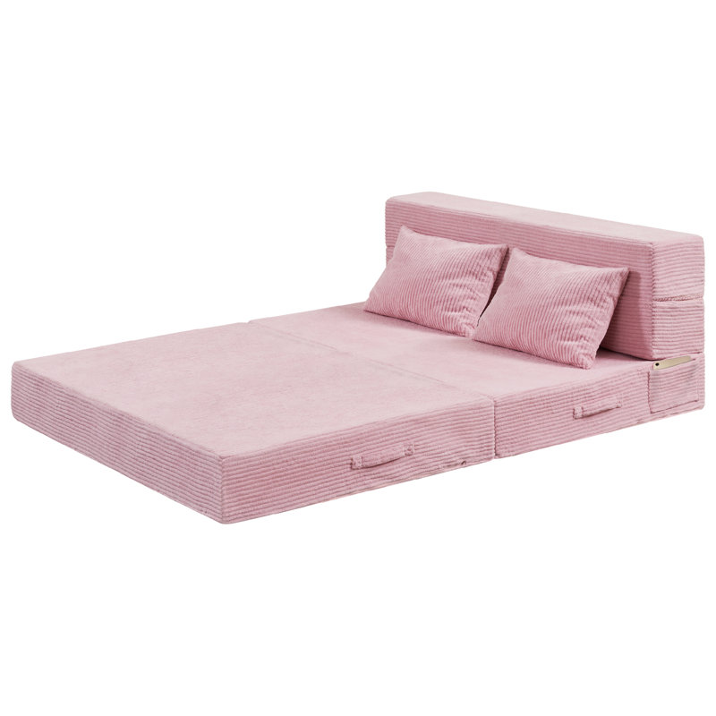 Canapé-lit convertible, canapé-lit pliable simple, Coussin de sol simple 39 po, Rose