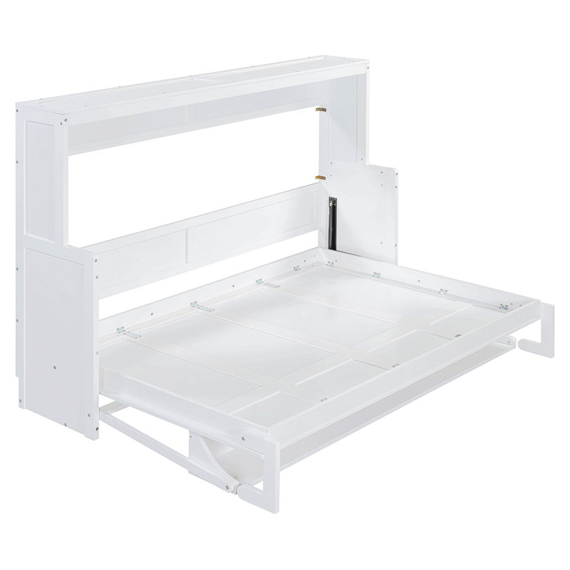 Armoire-lit Mihoko Murphy, Lit double, Blanc