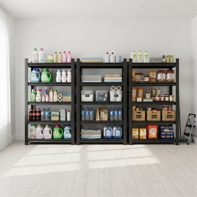 Étagère de rangement en métal à 5 niveaux, support industriel, bibliothèque à hauteur réglable pour le salon, assemblage requis