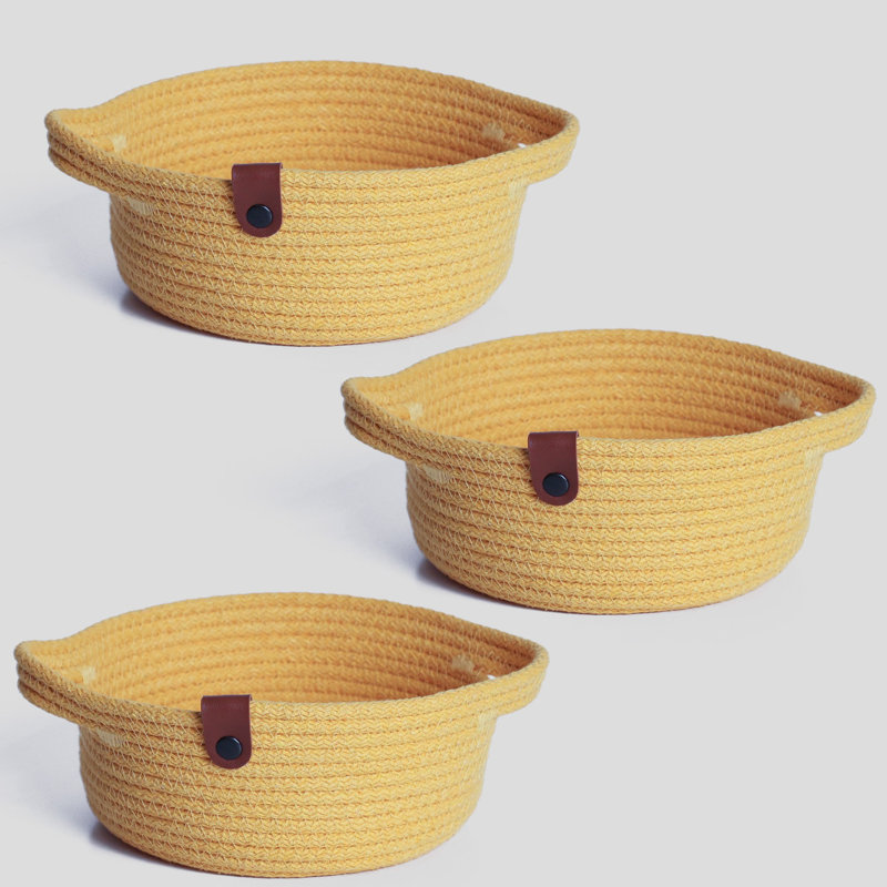 Brayden Studio Cotton Decorative Basket, Yellow