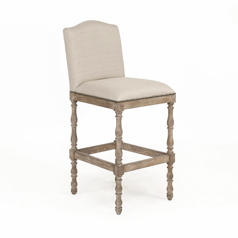 Aria 26" Bar Stool, Bar Stool (30.75" Seat Height), Limed Gray