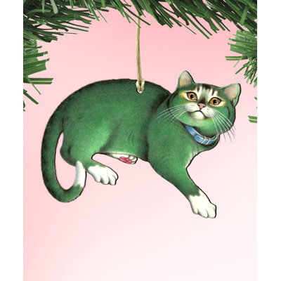 Ornement en bois pour chat grand émeraude