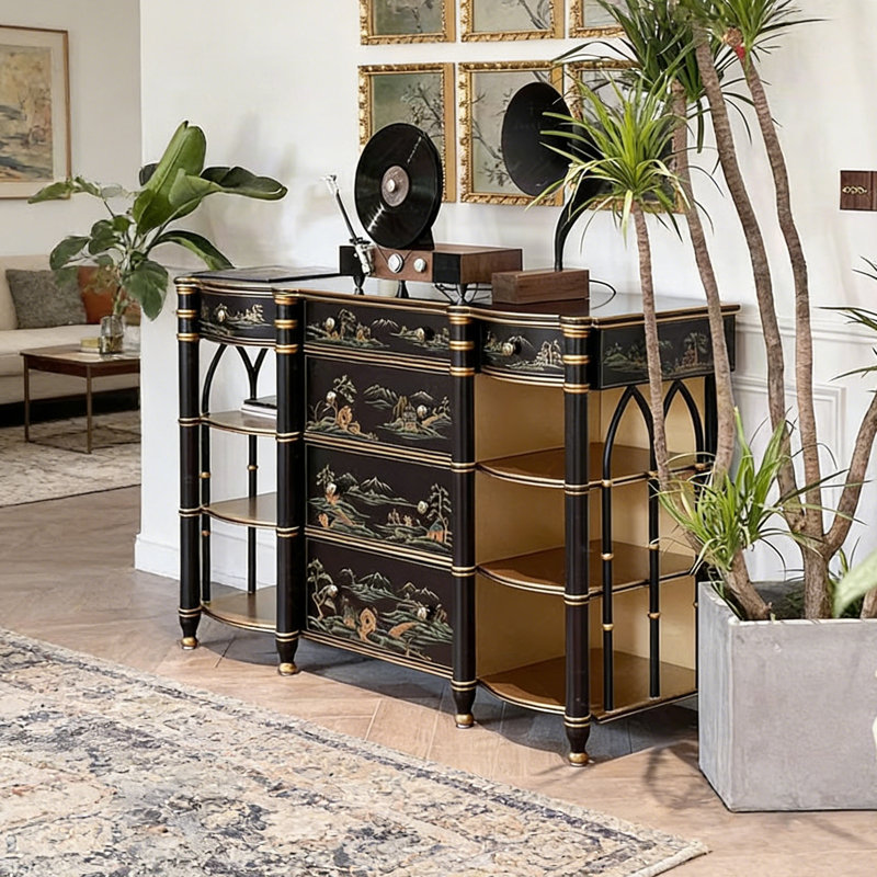 Artistic Handpainted Storage Sideboard