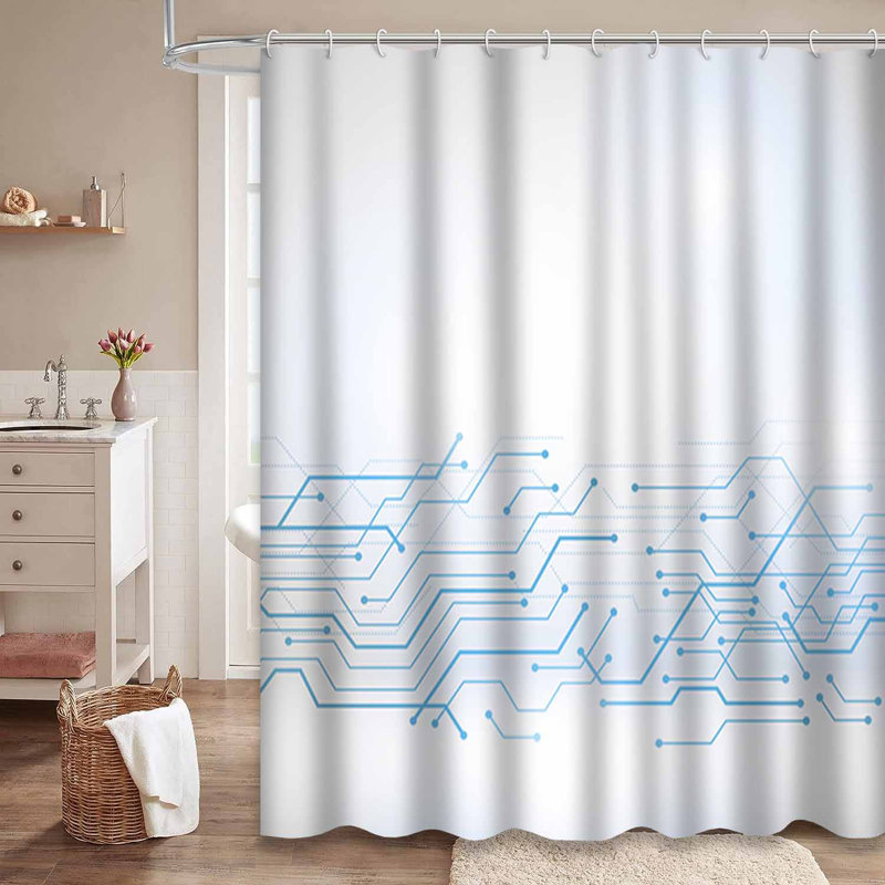 Rideau de douche abstrait avec 12 crochets, L 72 po x l 72 po