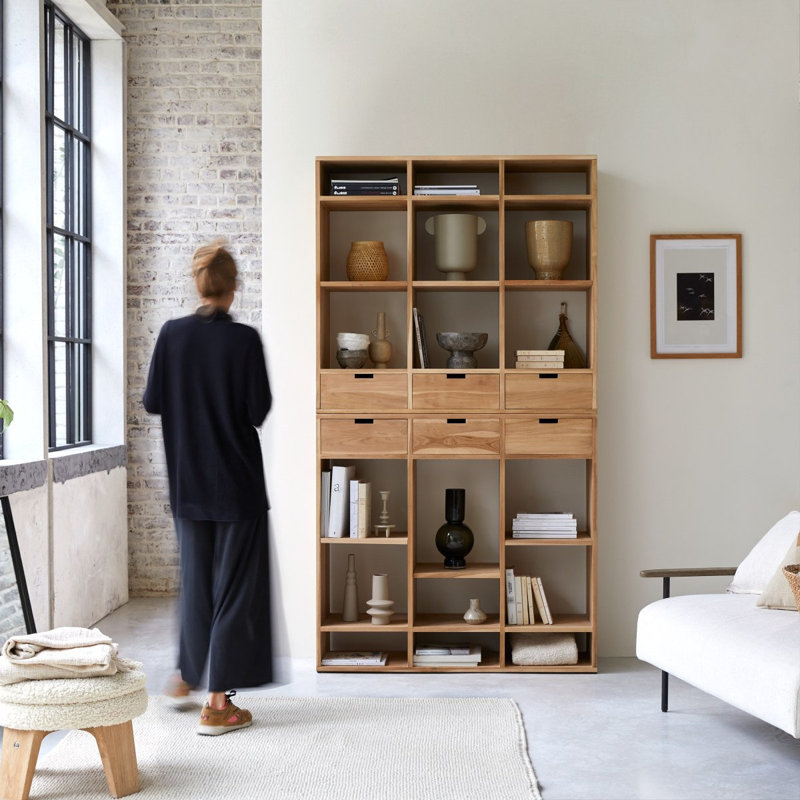 Miho Solid Wood Bookcase