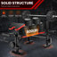 Ensemble de banc de musculation 6 en 1 660 lb avec support à squat Banc d'entraînement réglable avec support pour jambes Preacher Curl Rack