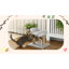  Arbre à chat, petite tour de chat de 16,5 po pour chats d'intérieur avec poteaux à griffer en jute, perchoir supérieur, boules suspendues, centre d'activité pour chat, gris clair