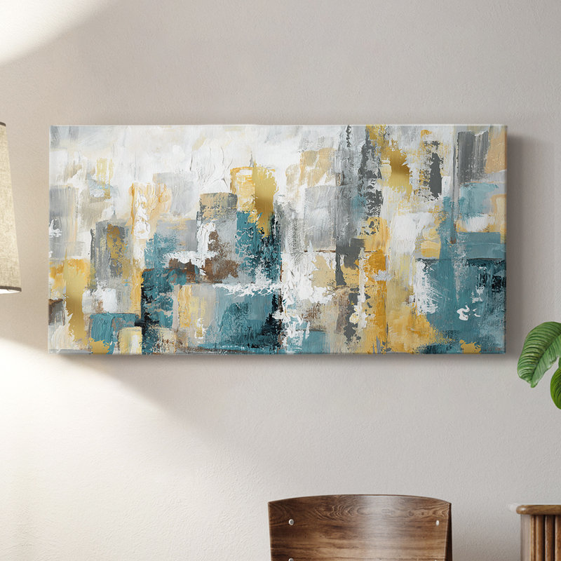 City Views I - Toile tendue avec châssis - Prêt à accrocher, H 16 po x l 32 po