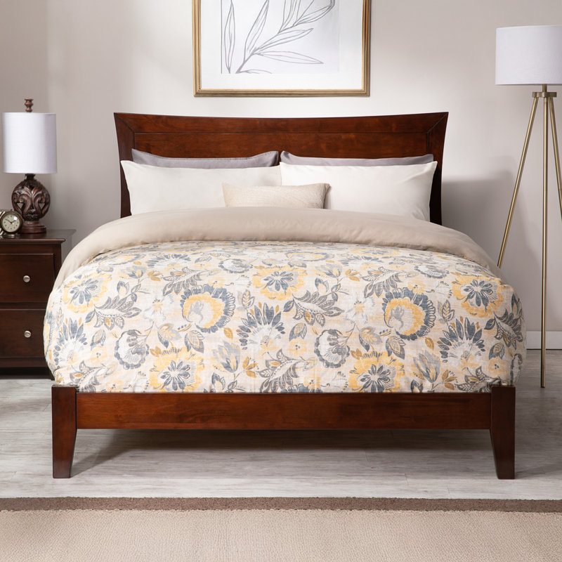 Marshfield Low Profile Solid Wood Platform Bed, Full, Walnut