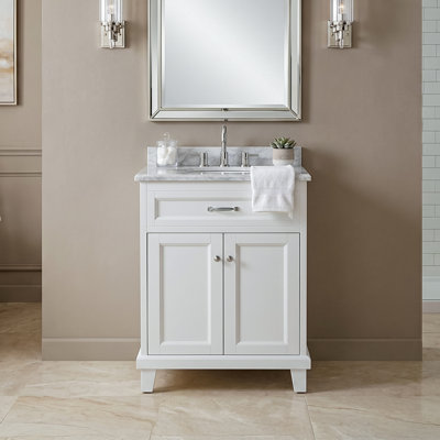 Wyndell 24'' Single Bathroom Vanity with Marble Top