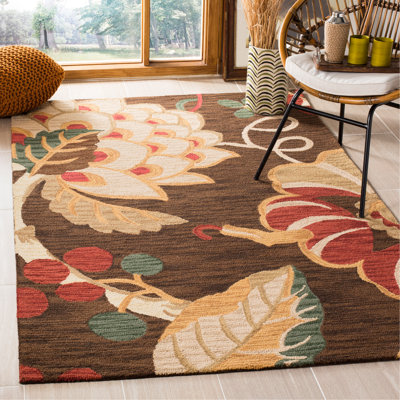Tapis floral en laine touffeté à la main Arber Jardin