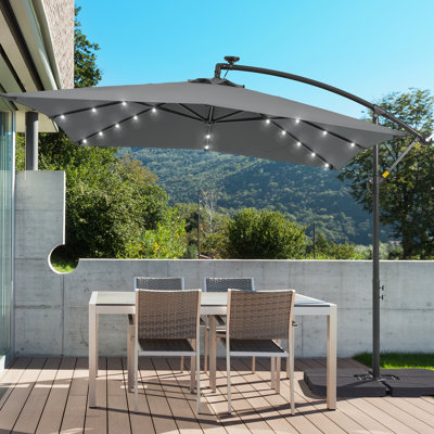 Laurennicole 98.4'' Lighted Cantilever Umbrella