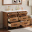 Ensemble de meuble-lavabo 48 po avec lavabo en céramique (séparé), meuble de rangement moderne avec tiroirs, meuble-lavabo autoportant avec lavabo simple