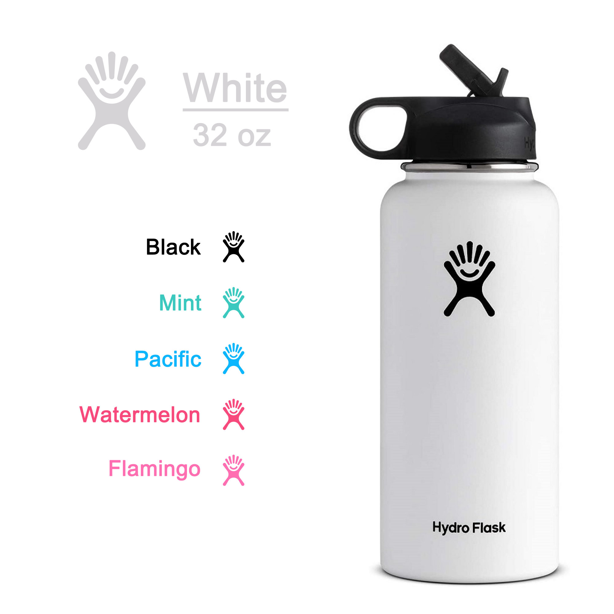 BOUTEILLE ISOTHERME HYDRO FLASK LARGE OUVERTURE AVEC PAILLE 12 OZ