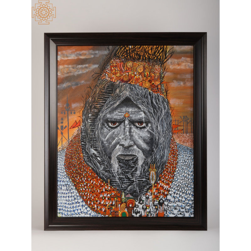 Aghori Shiva est la forme la plus féroce de Shiva Acrylique sur toile | Par Manmeet Kaur | Peinture encadrée