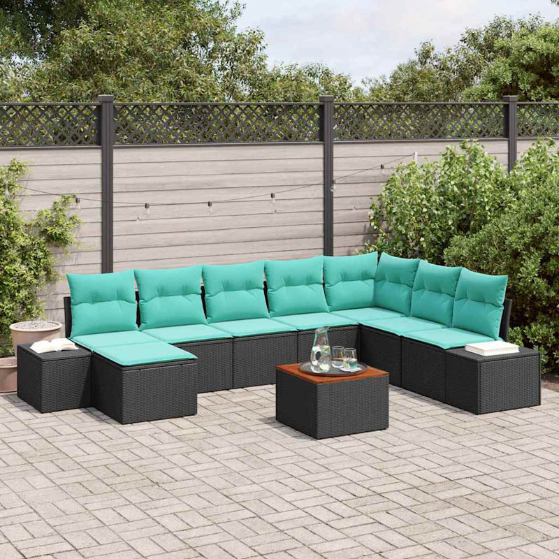 Ensemble de canapé de jardin avec coussin 9 pièces vidaXL