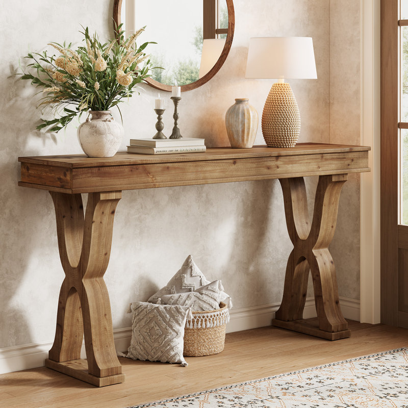 85.1cm Solid Wood Console Table, Rustic Brown