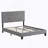 Upholstered Platform Bed Frame with Linen Fabric Headboard, No Box Spring Needed, Wood Slat Support, Easy Assembly-74633434-74633436