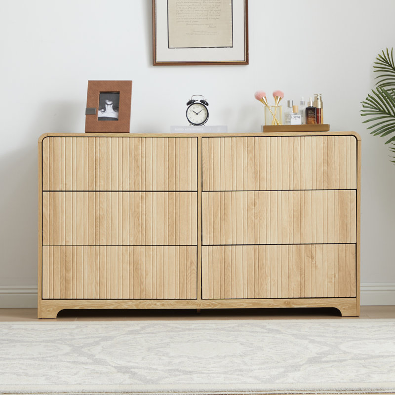 Servidia 6-Drawer Double Dresser (53.2" W), Yellow