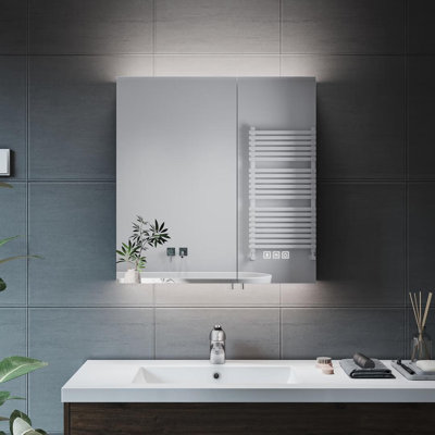 Burhanettin Mirrored Bathroom Cabinets with Mirror and 2 Adjustable Shelves