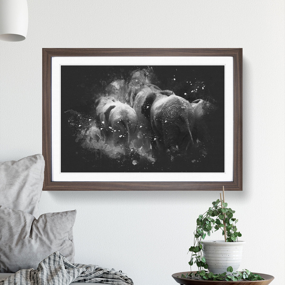 Herd of Elephants - Picture Frame Graphic Art