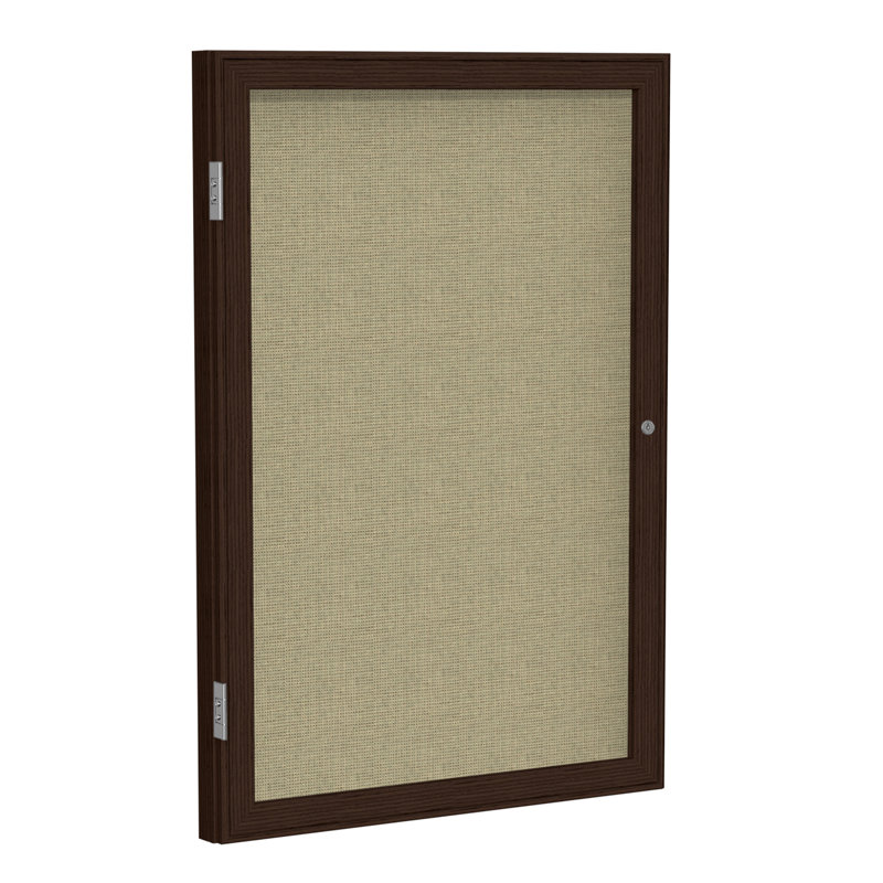 Tableau d'affichage fermé, H 3 pi x l 3 pi, Noyer, Beige