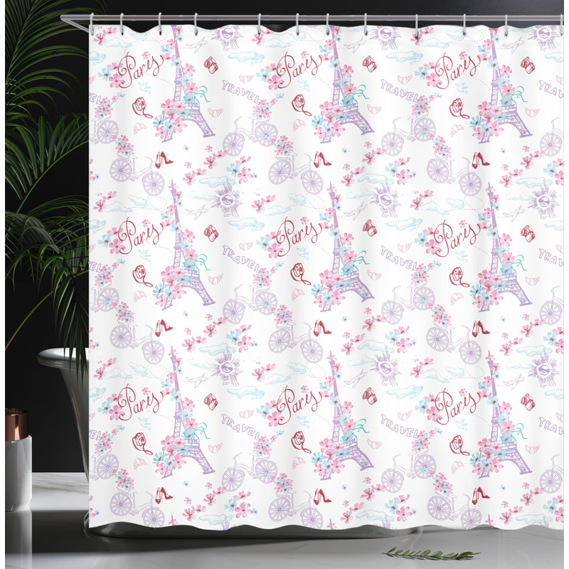 Shower Curtain with Hooks Included, 75"H x 69"W