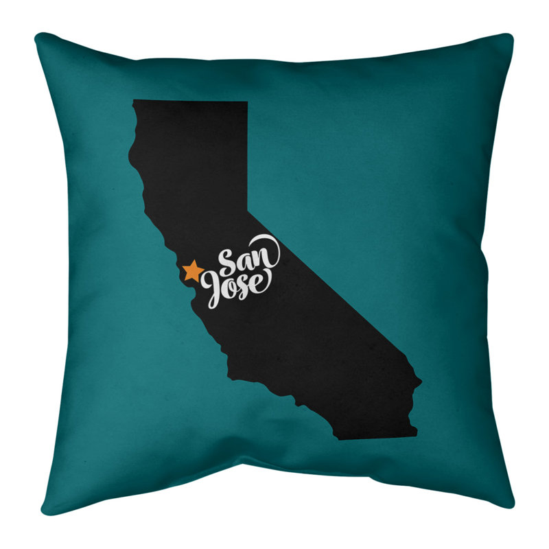 Housse de coussin, San José, 18 po x 18 po, Bleu marine / Noir