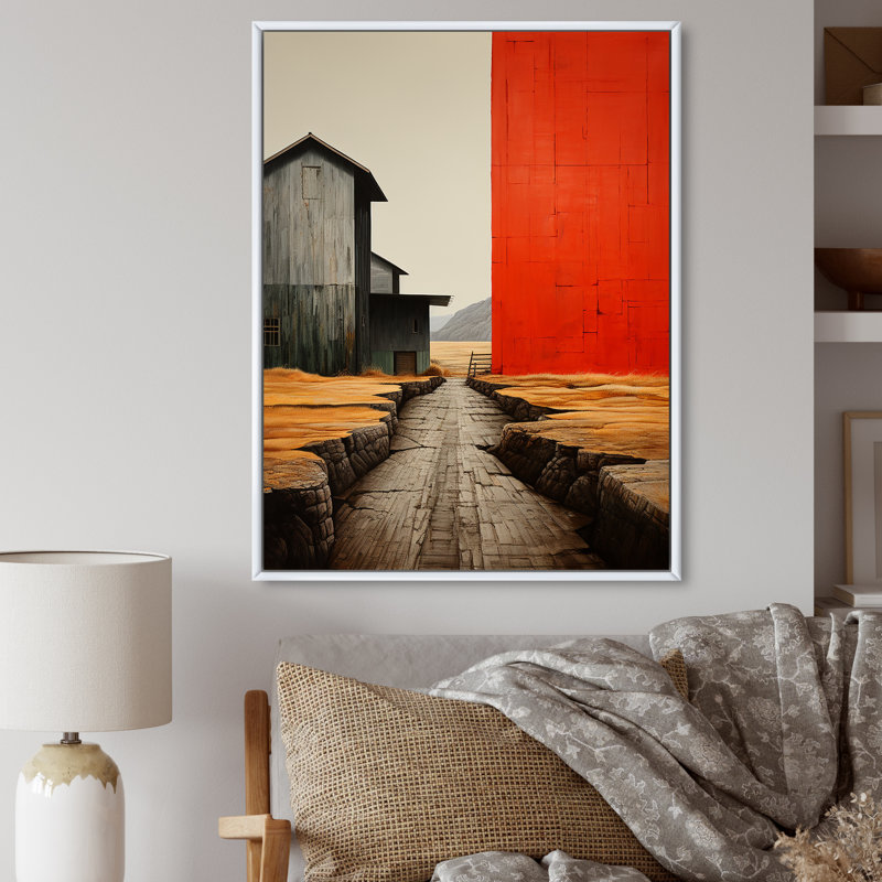 «Epione Landscape Granges», H 32 po x l 16 po x P 1 po, Cadre flottant blanc