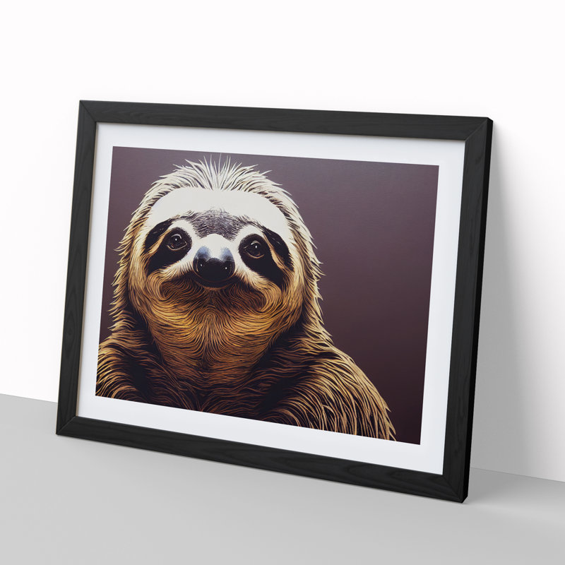Irresistible Sloth - Single Picture Frame Print, Black Framed, 46cm H x 64cm W x 2cm D