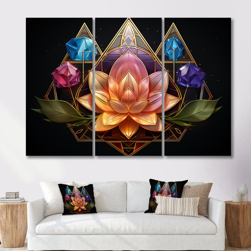 Irlande - ensemble d'impression d'art mural Lotus, Toile tendue, H 40 po x l 60 po x P 1 po