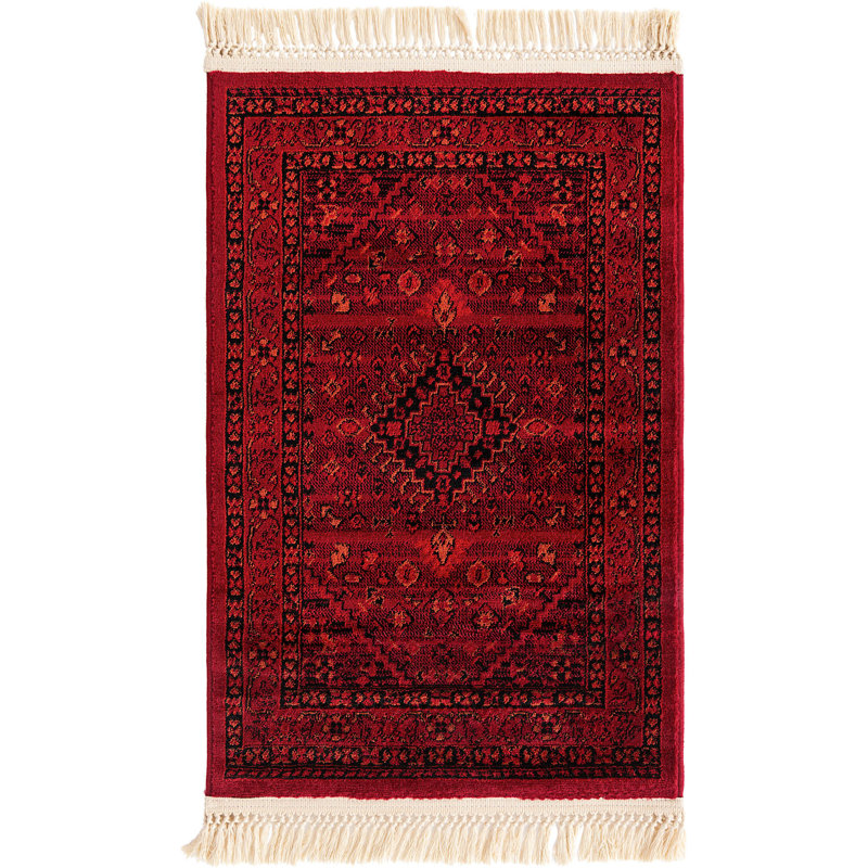 Tapis oriental en mélange rouge, Rectangle 2 pi x 3 pi
