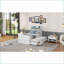Lit simple en MDF-Contreplaqué avec prises de courant, lit gigogne extensible et amp; 3 tiroirs, blanc
