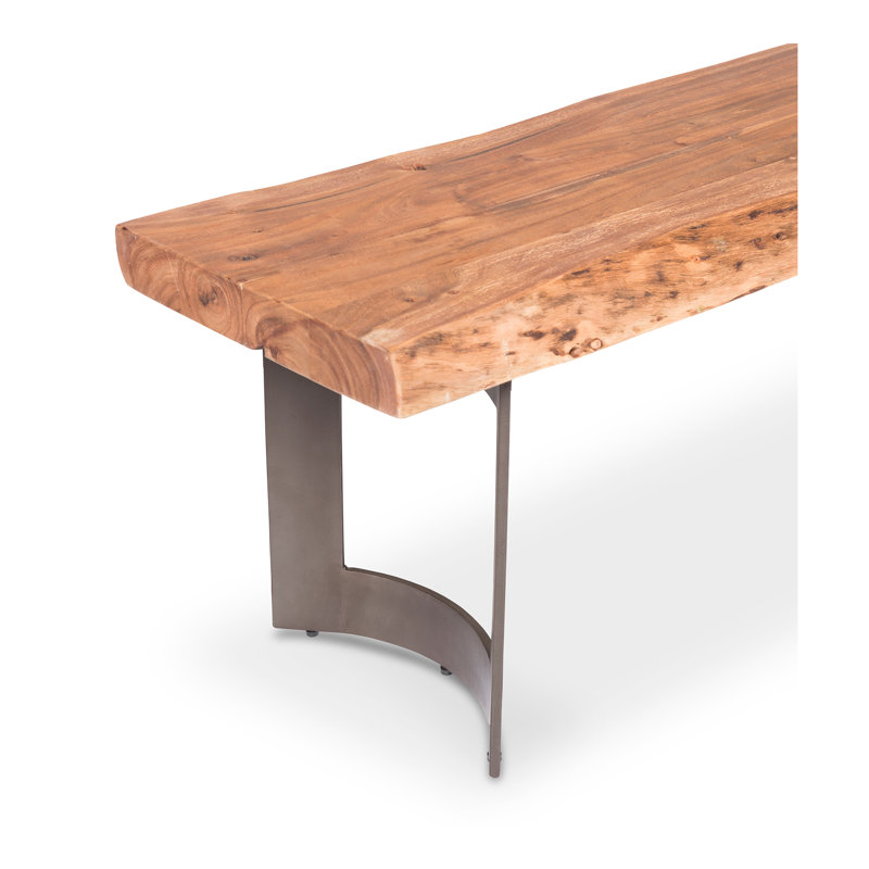 Banc en bois Burnell Live Edge, Brun / noir, H 18 po x l 76 po x P 15 po