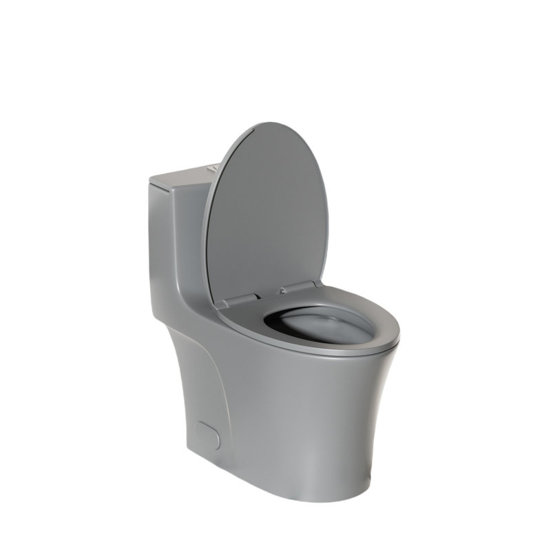 Bathroom Grey 002 Toilet, 1/1.60 Option, Water Elongated Comfort Height Floor Mounted With Pleasant Soft Closing Seat , Inspiring