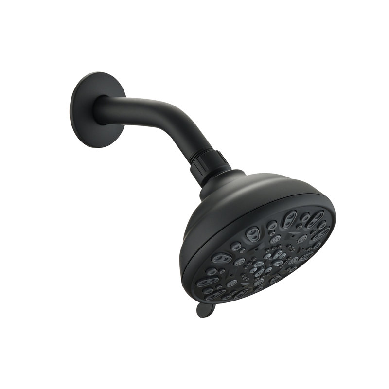 Tête de douche noire matte de 4,72 po - haute, 6 modes, facile à nettoyer, débit réglable de 1,8 gallon par minute, antirouille,