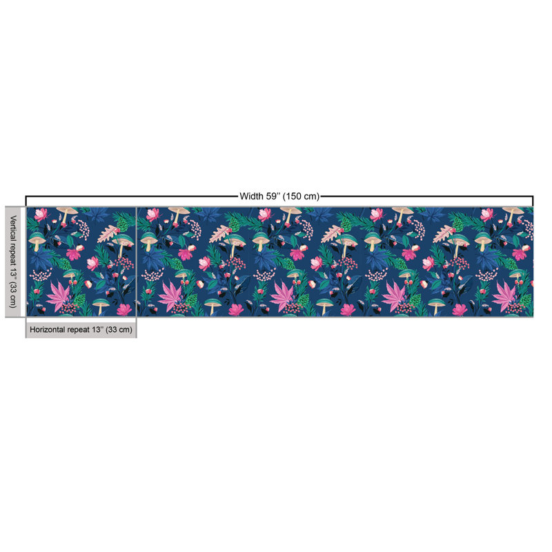 Cherida Exotic Forest Flower Mushroom Leaf Pine Nuts Oak Bluebell Berry Multi-Purpose Fabric